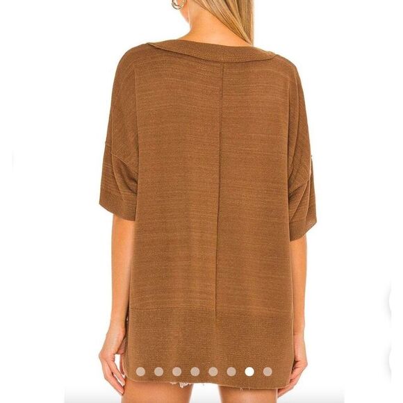 Free People Work From Home Pullover Sweater Top Mushroom - Picture 5 of 9